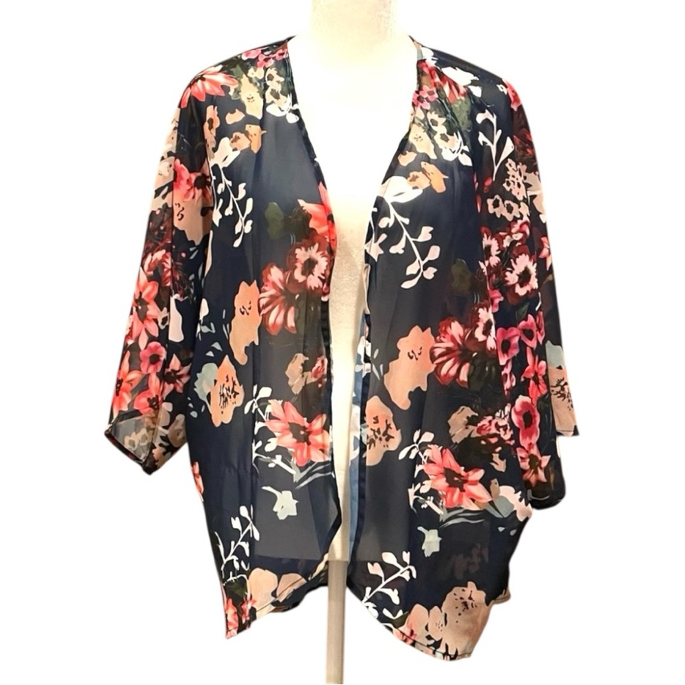 Colorful, short kimono wrap, size L